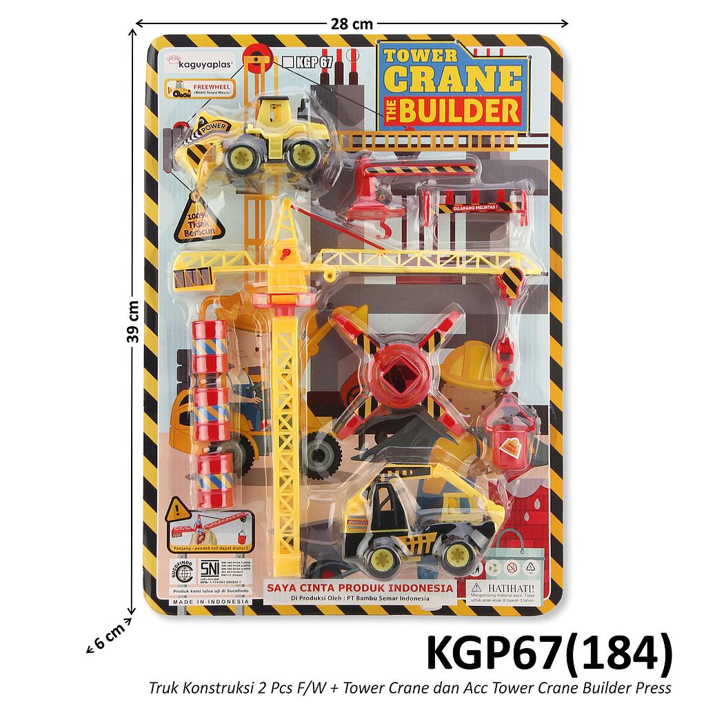 Truk Konstruksi Set 2 Pcs F/W + Acc Tower Crane Builder Press @36