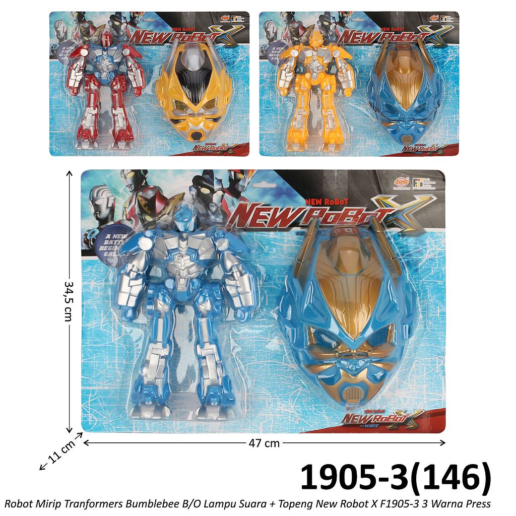Robot Tranformers Bumblebee B/O Lampu Suara + Topeng New Robot X F1905-3 3 Warna Press @30
