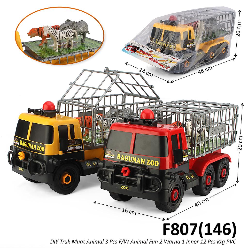 Truk Muat Hewan 3 Pcs F/W DIY Animal Fun 1 Inner 12 Pcs Ktg PVC @24