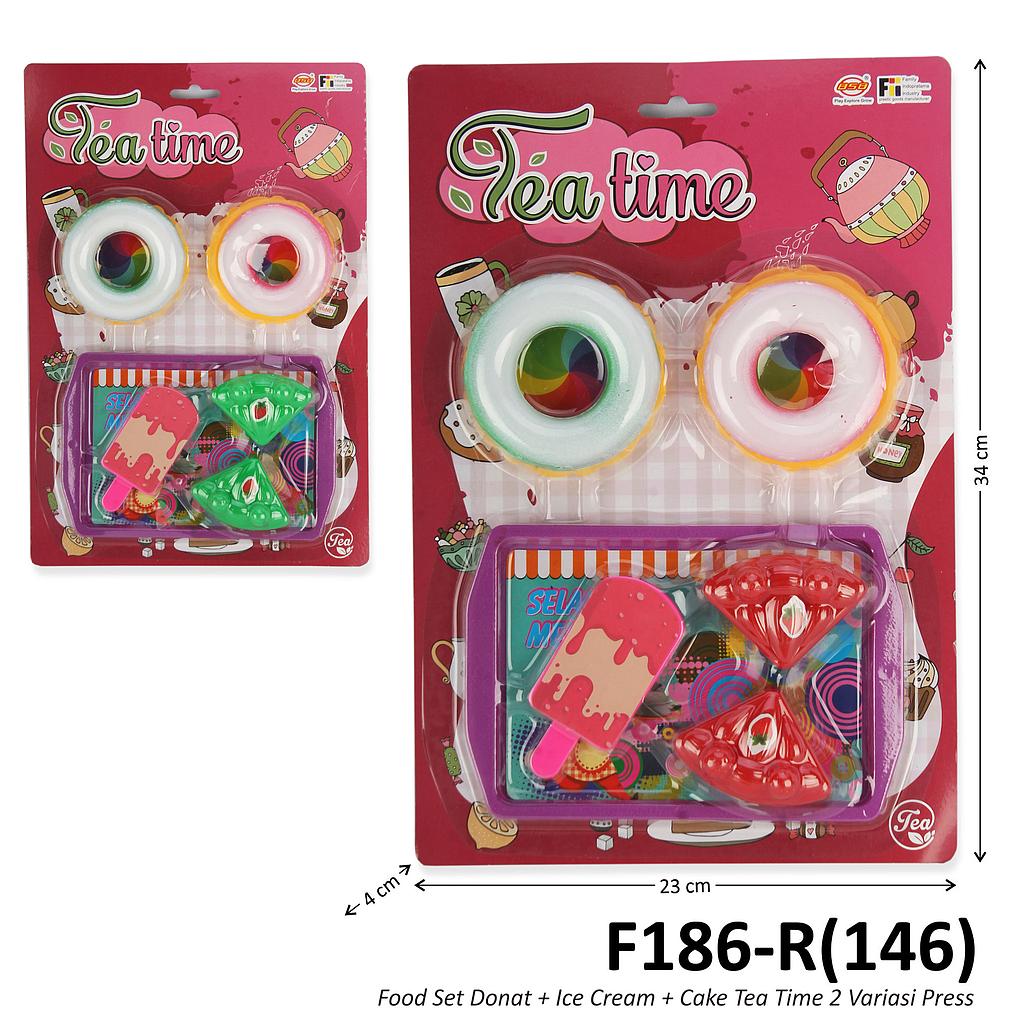 Food Set Donat + Ice Cream + Cake Tea Time 2 Variasi Press @156