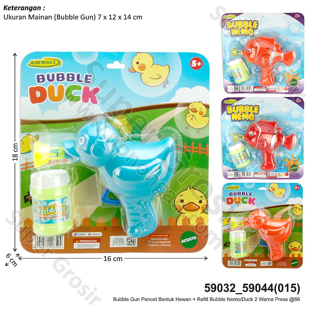 Bubble Gun Pencet Hewan Set Refill Bubble Nemo / Duck Press @21
