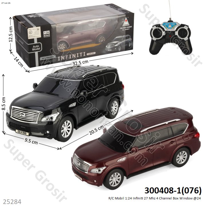 R/C Mobil 1:24 Infiniti 27 Mhz 4 Channel Box Window @24