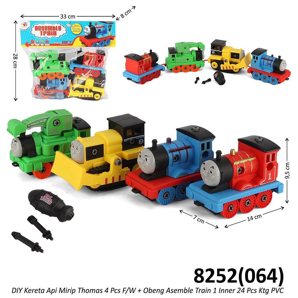 Kereta Thomas 4 Pcs + Obeng DIY F/W Asemble Train RL589-17D 1 Inner 24 Pcs Ktg PVC @48