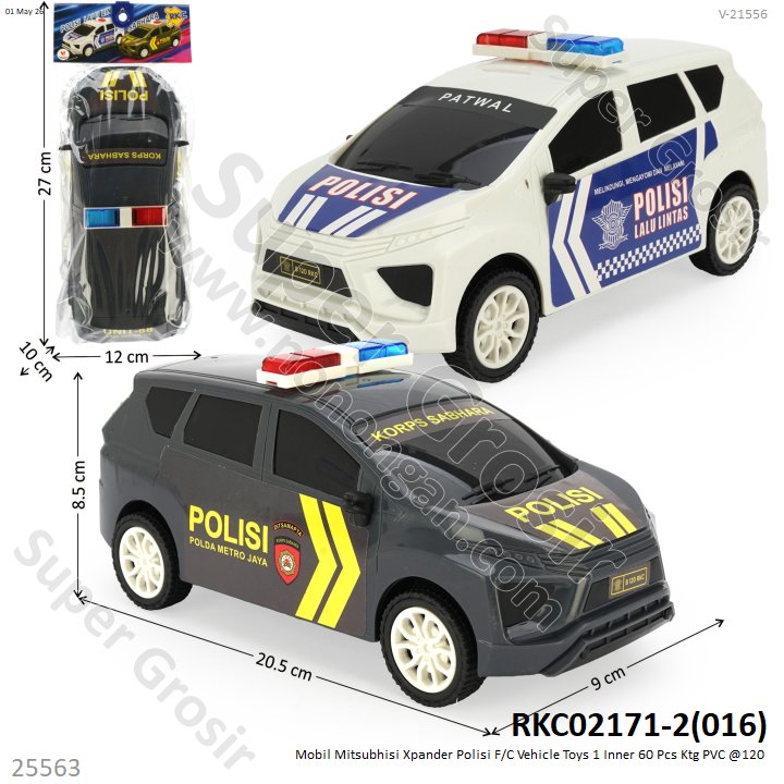 Mobil Mitsubhisi Xpander Polisi F/C Vehicle Toys 1 Inner 60 Pcs Ktg PVC @120