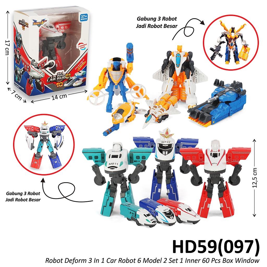 Robot Deform 3 In 1 Car Robot 6 Model 2 Set 1 Inner 60 Pcs Box Window @120