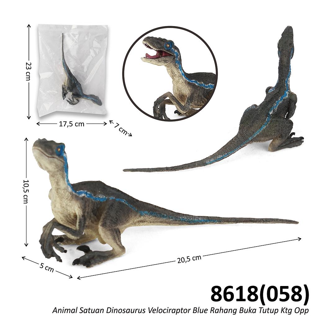 Dinosaurus Velociraptor Blue Rahang Buka Tutup Ktg Opp @72