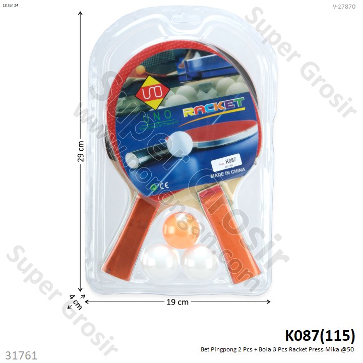 Bet Ping Pong / Tenis Meja 2 Pcs Set Bola 3 Pcs Racket Press Mika @50
