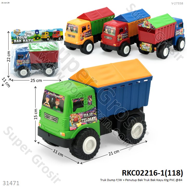 Truk Dump Terpal 21 cm F/W Truk Bak Kayu Ktg PVC @84