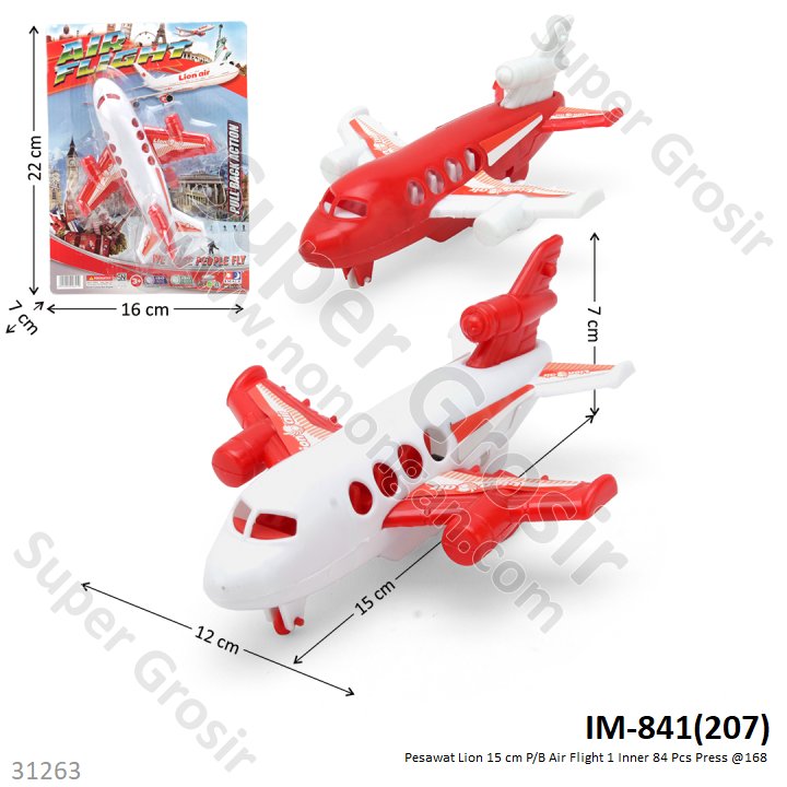 Pesawat Lion 15 cm P/B Air Flight 1 Inner 84 Pcs Press @168