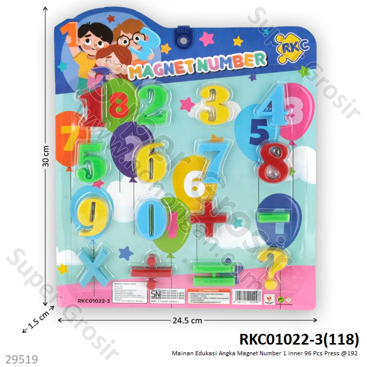 Block Angka Magnet Number 1 Inner 96 Pcs Press @192