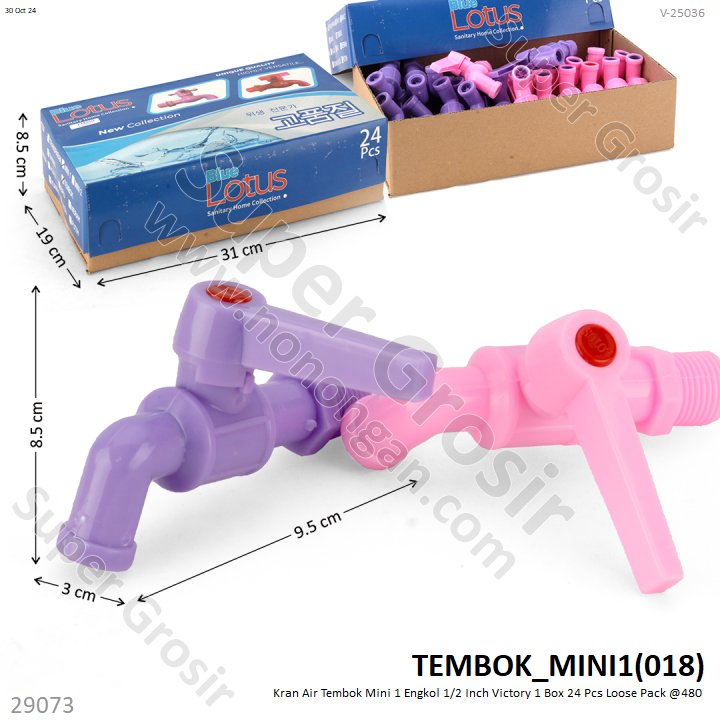 Kran Air Tembok Mini 1 1/2 Inch Blue Lotus / Victory 1 Box 24 Pcs Loose Pack @480