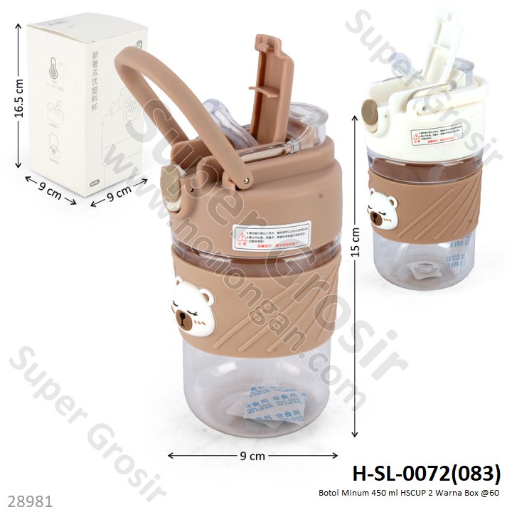 Botol Minum Anak Karakter Beruang 450 ml HSCUP Box @60