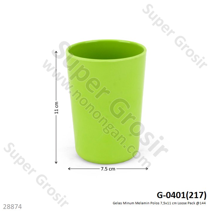 Gelas Minum Melamin Polos 7,5x11 cm Loose Pack @144
