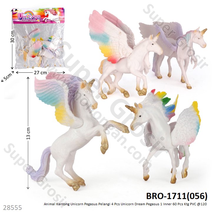 Hewan Kuda Pegasus Pelangi Set 4 Pcs Unicorn Dream Pegasus 1 Inner 60 Pcs Ktg PVC @120