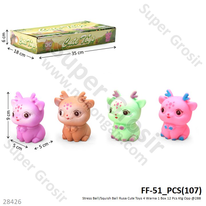 Squishy Rusa Cute Toys 1 Box 12 Pcs Ktg Opp @288