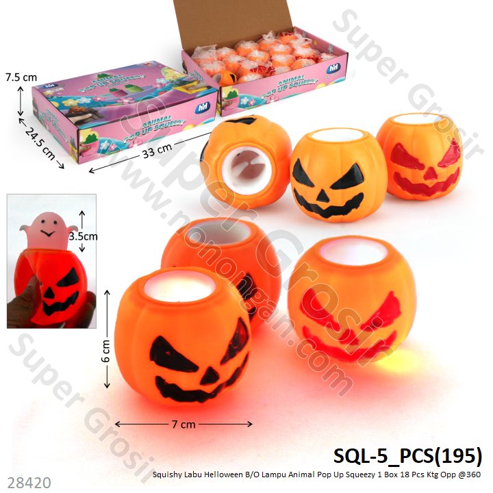 Squishy Pop Up B/O Lampu Animal Squeezy 1 Box 12 Pcs Ktg Opp @336
