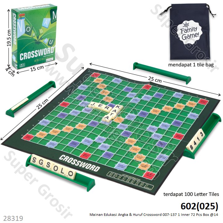 Scrabble 25 cm Crossword 007-137 1 Inner 72 Pcs Box @144