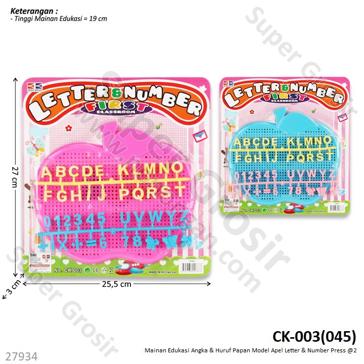 Block Angka &amp; Huruf Papan Model Apel Letter &amp; Number Press @250