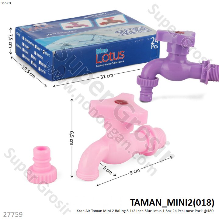 Kran Air 1/2 Inch + Acc Blue Lotus 1 Box 24 Pcs Loose Pack @480