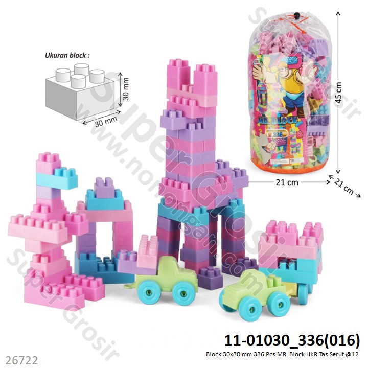 Block 30x30 mm 336 Pcs MR. Block HKR Tas Serut @12