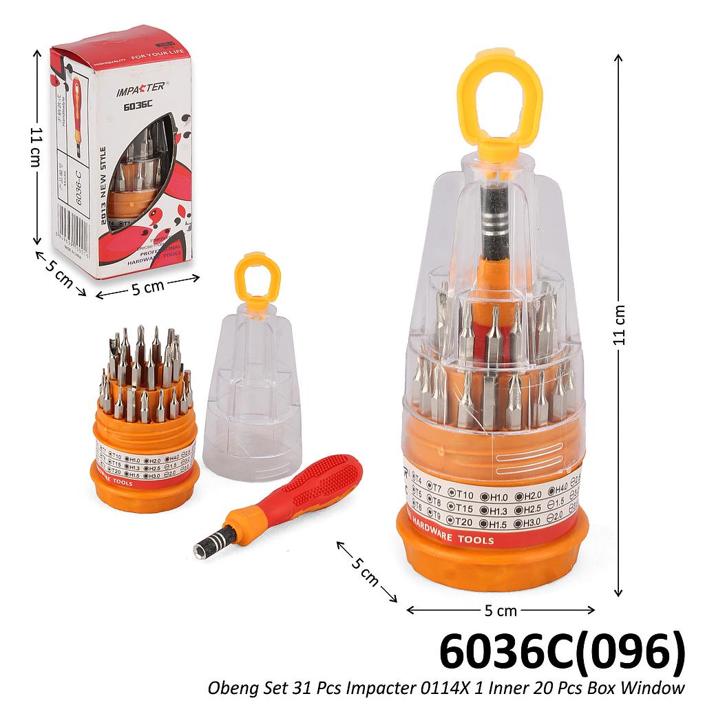 Obeng Set 31 Pcs Botol Impacter 0114X 1 Inner 20 Pcs Box Window @120