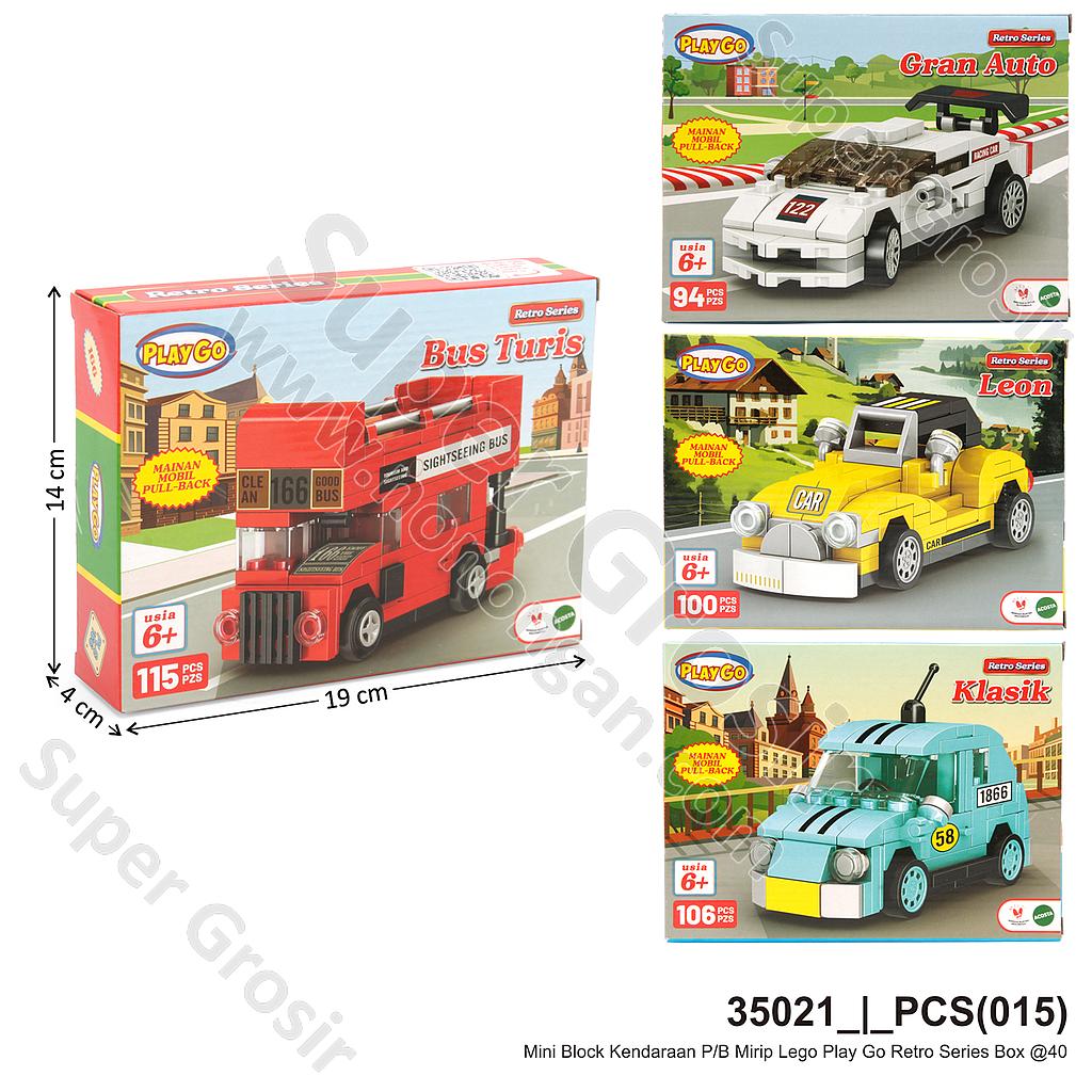 Mini Block Kendaraan P/B Play Go Retro Series Box @40