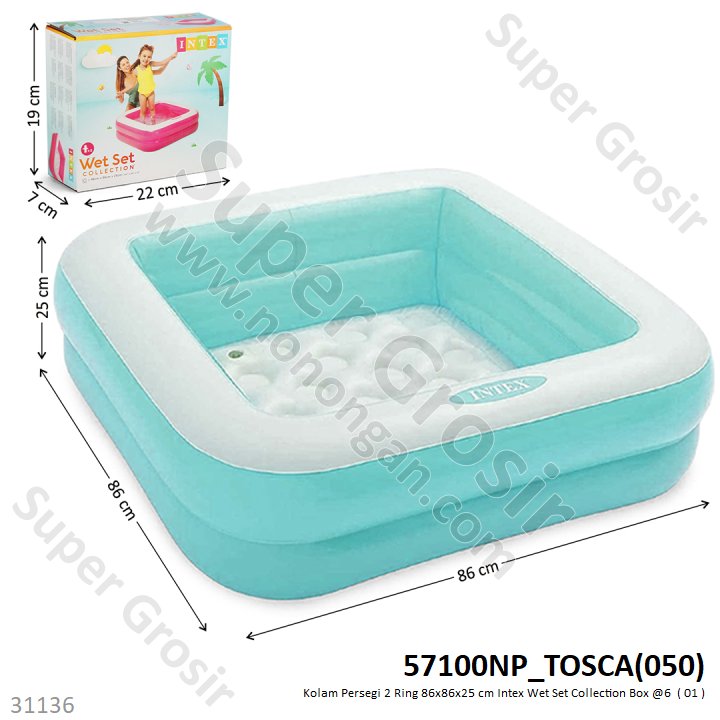 Kolam Renang Anak Intex Persegi 2 Ring 86x86x25 cm Wet Set Collection Box @6