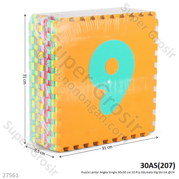 Matras Puzzle Lantai 10 Pcs 30x30 cm Edumats Ktg Shrink @24