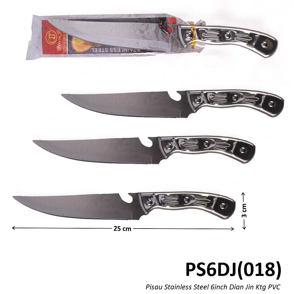 Pisau Stainless Steel 6 Inch Dian Jin PSD6 Ktg PVC @300