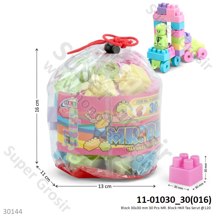 Block 30x30 mm 30 Pcs MR. Block HKR Tas Serut @120
