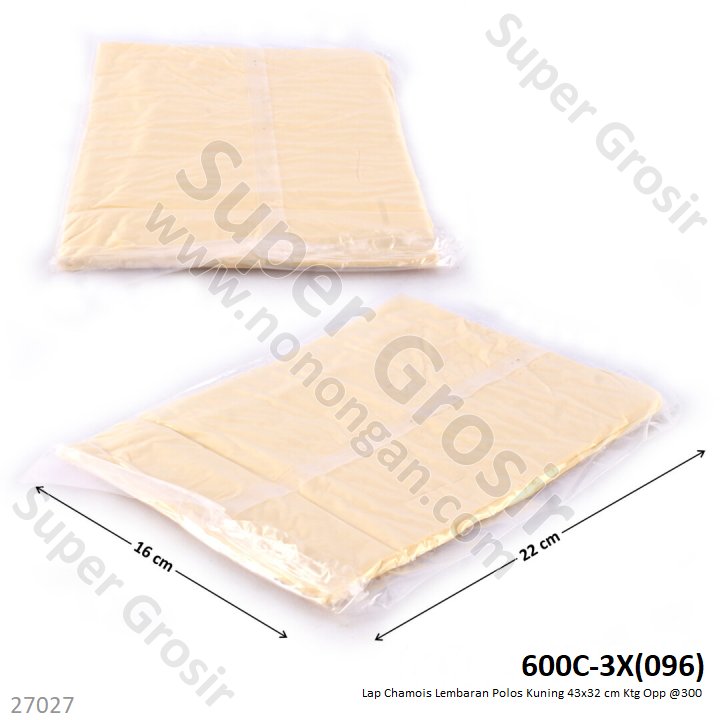 Lap Chamois / Kanebo Lembaran Polos Kuning 43x32 cm
1 Ikat 10 Pcs Ktg Opp @300