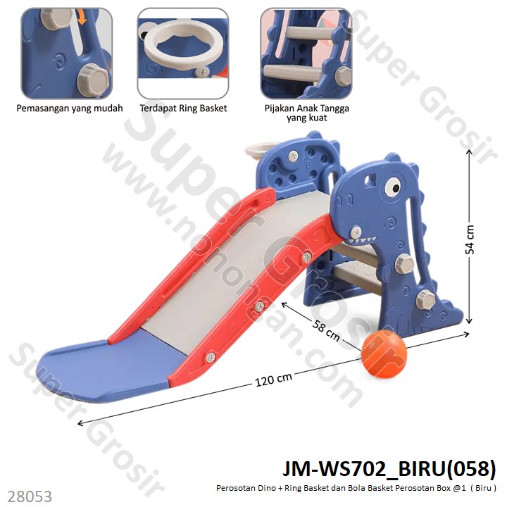 Perosotan Dino + Ring Basket dan Bola Basket Koli @1