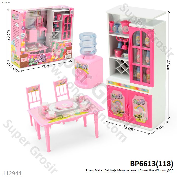 Ruang Makan Set Meja Makan dan Lemari Dinner Box Window @36