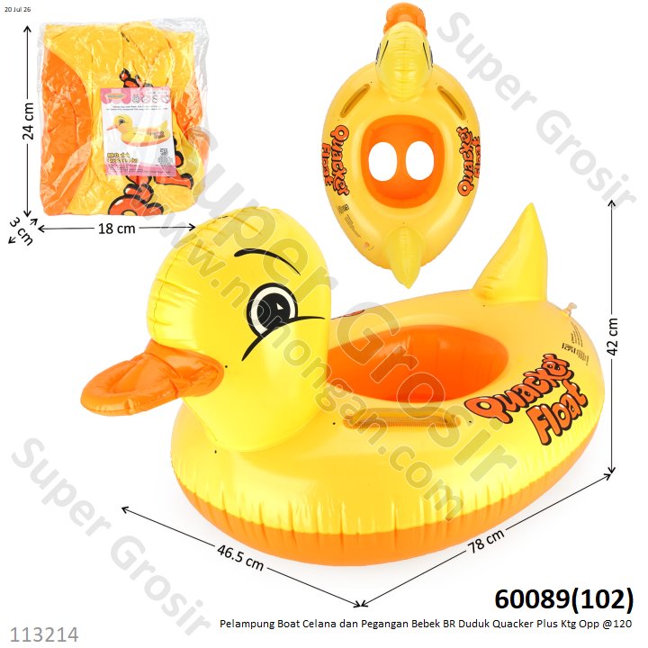 Pelampung Boat Celana dan Pegangan Bebek BR Duduk Quacker Plus Ktg Opp @120