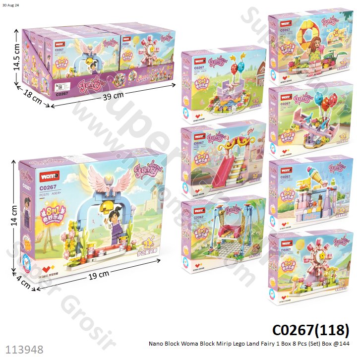 Nano Block Taman Bermain Woma Block Land Fairy 1 Box 8 Pcs (Set) Box @144