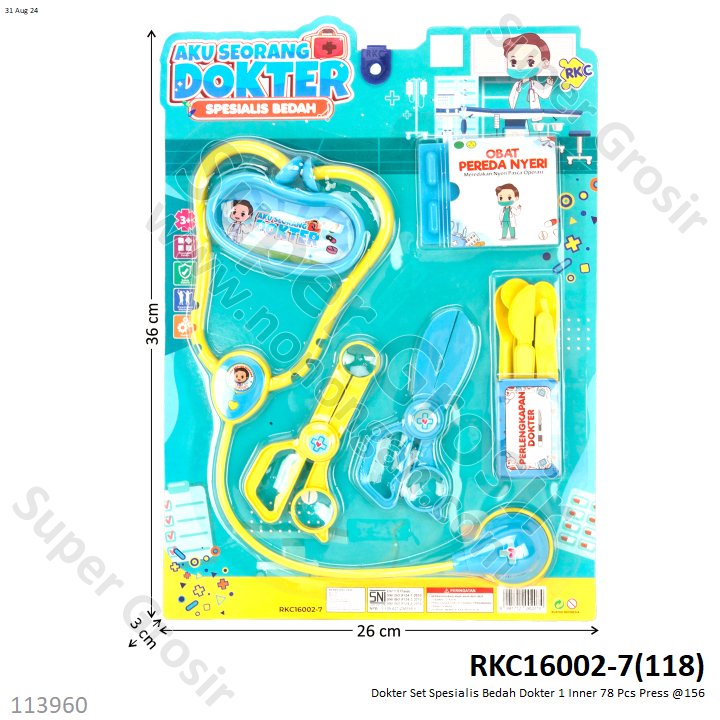 Dokter Set Spesialis Bedah Dokter 1 Inner 78 Pcs Press @156