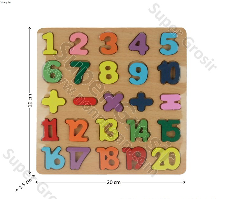 Puzzle Block Kayu Angka @180