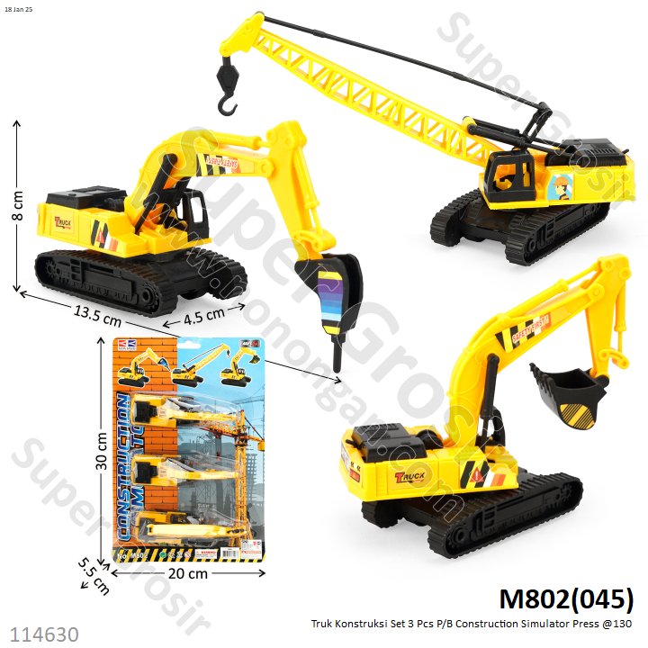 Truk Konstruksi 3 Pcs P/B Construction Simulator Press @130