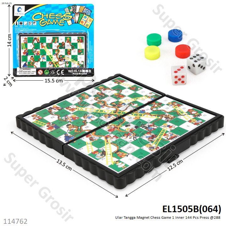 Ular Tangga Magnet Chess Game EL1505B 1 Inner 144 Pcs Press @288