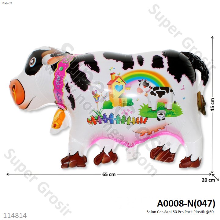 Balon Gas Sapi 50 Pcs Pack Plastik @60 