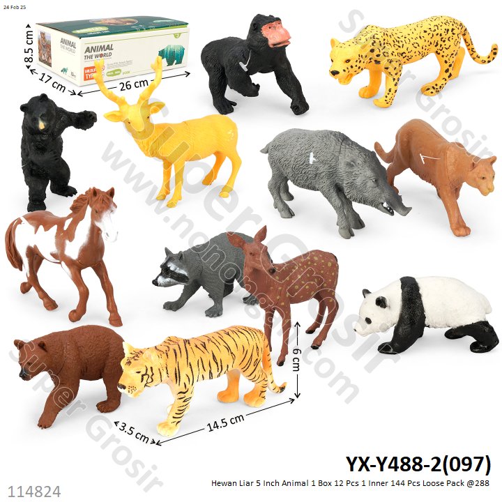 Hewan Liar 5 Inch Animal 1 Box 12 Pcs 1 Inner 144 Pcs Loose Pack @288