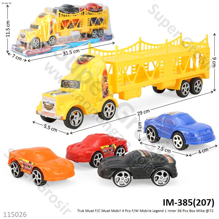Truk Trailer Muat F/C Muat Mobil 4 Pcs F/W Mobile Legend 1 Inner 36 Pcs Box Mika @72