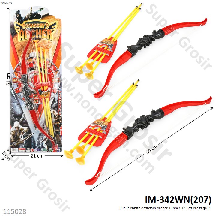 Busur Panah Assassin Archer 1 Inner 42 Pcs Press @84