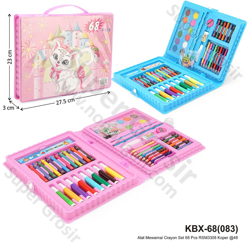 Alat Mewarnai Crayon Set 68 Pcs RSM3308 Koper @48