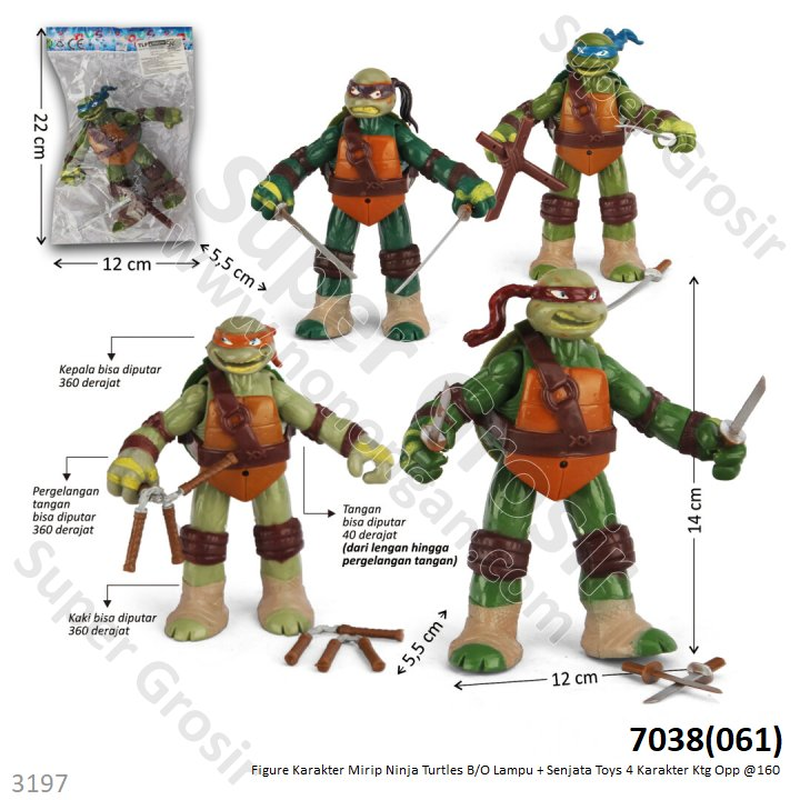 Figure Ninja Turtle + Senjata Toys Ktg Opp @160