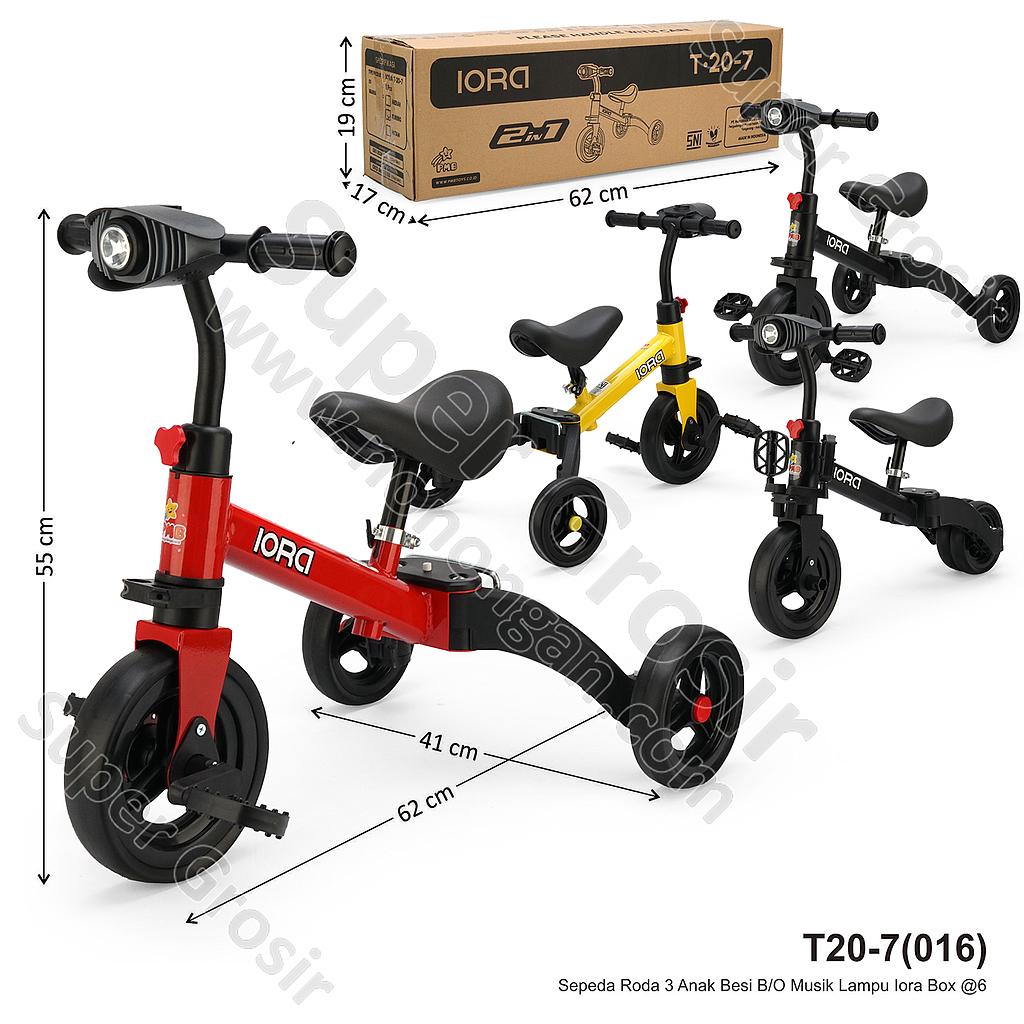 Tunggangan Sepeda Roda 3 Besi B/O Musik Lampu Iora Box @6