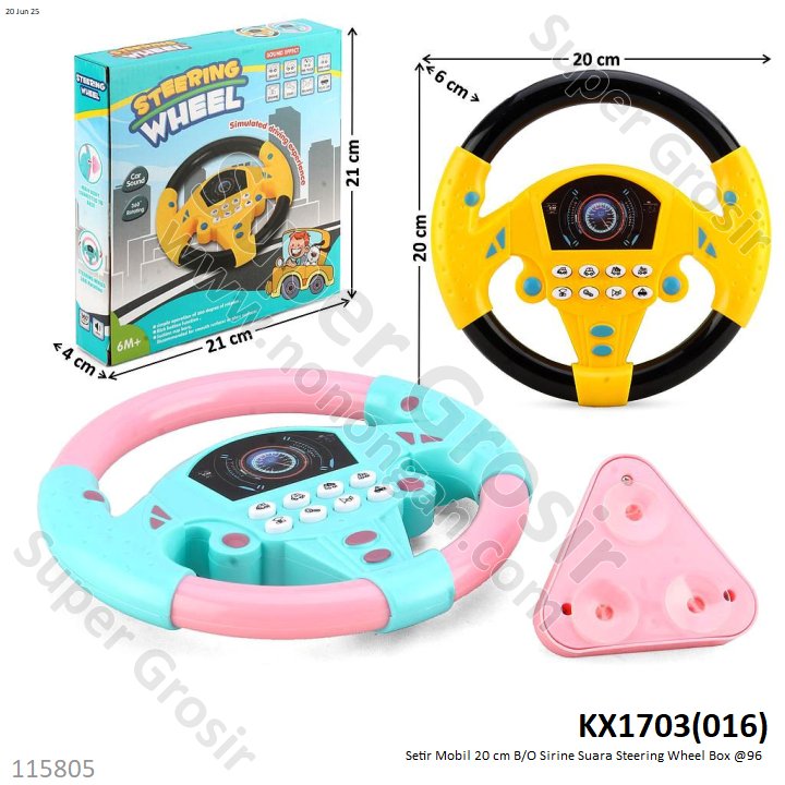 Setir Mobil 20 cm B/O Sirine Suara Steering Wheel Box @96 