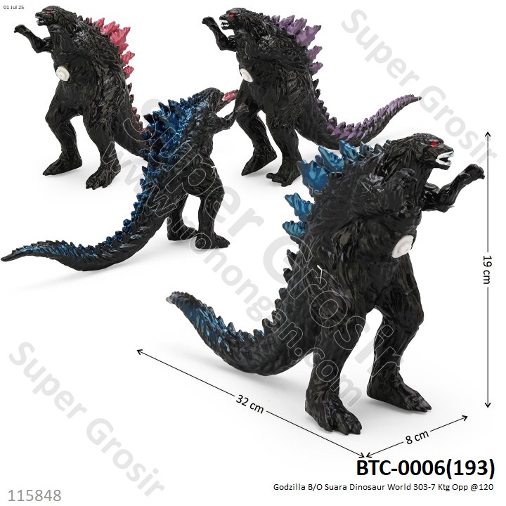 Godzilla B/O Suara Dinosaur World 303-7 Ktg Opp @120