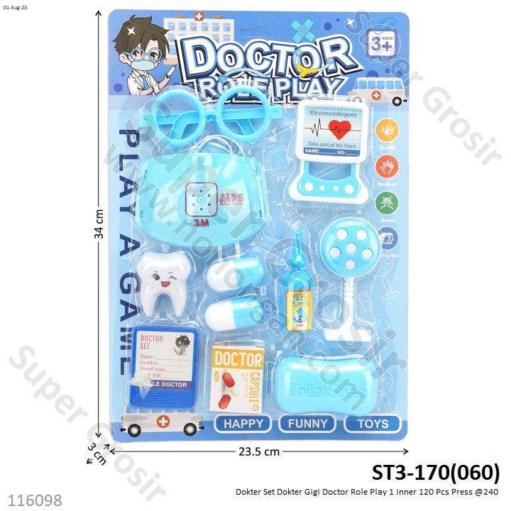 Dokter Set Dokter Gigi Doctor Role Play 1 Inner 120 Pcs Press @240