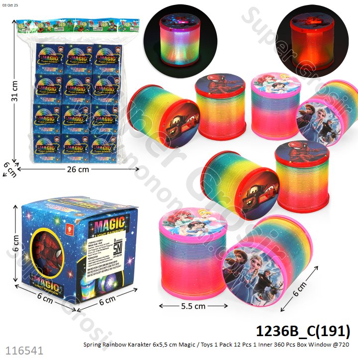Spring Rainbow Lampu Karakter 6x5,5 cm B/O Lampu Magic / Toys 1 Pack 12 Pcs 1 Inner 360 Pcs Box Window @720